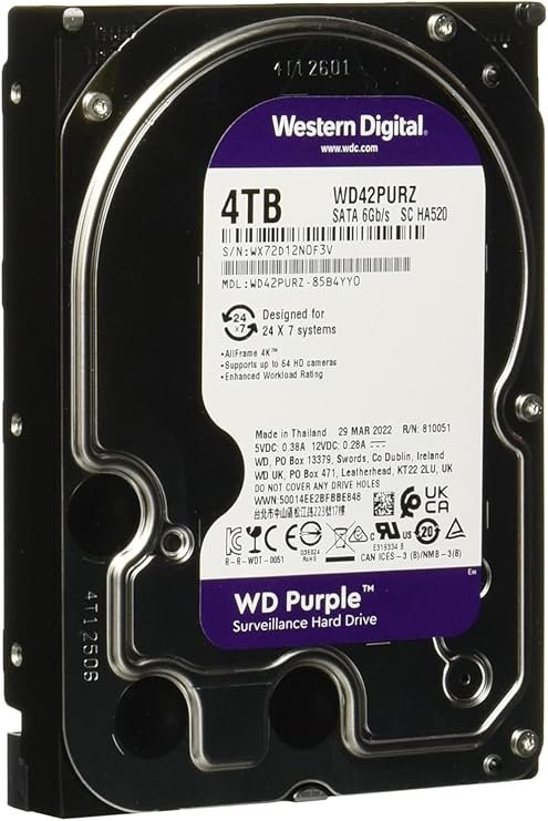 WD42PURZ Western Digital 4TB WD Purple Surveillance Internal Hard Drive HDD