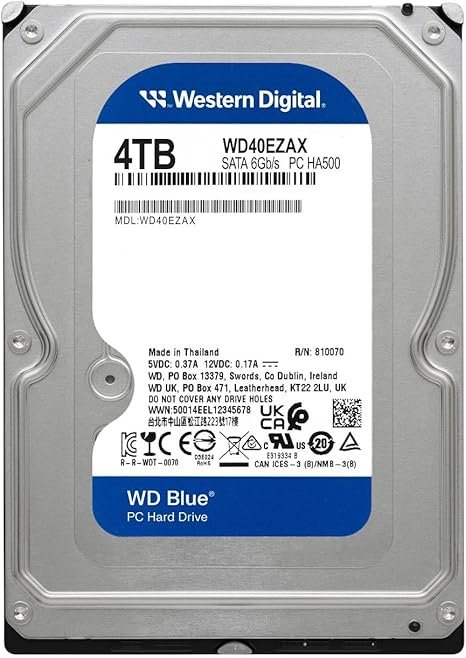WD Blue 4TB 3.5" PC HDD 5400RPM SATA 6Gb/s 256MB (WD40EZAX) - Brand New (Copy) - Image 3