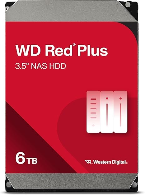 WD Red Plus 6TB 3.5" NAS HDD 5640RPM SATA 6Gb/s CMR 128MB (WD60EFZX) - Brand New